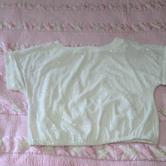 Trina Turk Kids White Sequin Blouse - Picture 1 of 8